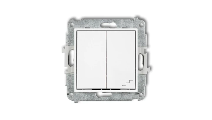ICON Mechanizm łącznika jednobiegunowego ze schodowym (osobne zasilanie) biały IWP-10.2