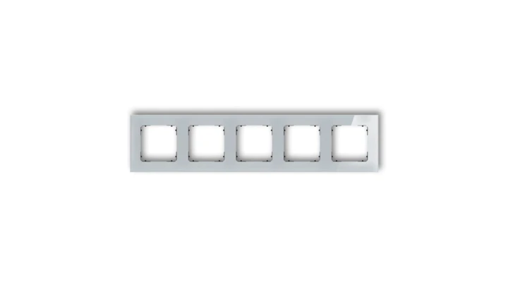 ICON Ramka uniwersalna pięciokrotna kwadratowa - efekt szkła (ramka: szara spód: czarny) 15-12-IRSK-5