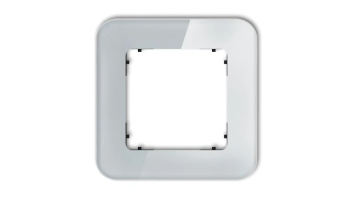 ICON Ramka uniwersalna pojedyncza zaokrąglona - efekt szkła (ramka: szara spód: czarny) 15-12-IRSZ-1