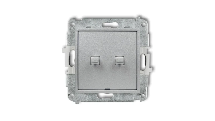 ICON Mechanizm łącznika zwiernego, dwubiegunowego styl amerykański (bez pikt., osobne zasilanie) srebrny metalik 7IWPUS-44.2