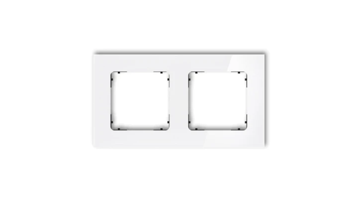 ICON Ramka uniwersalna podwójna kwadratowa - efekt szkła (ramka: biała spód: czarny) 0-12-IRSK-2