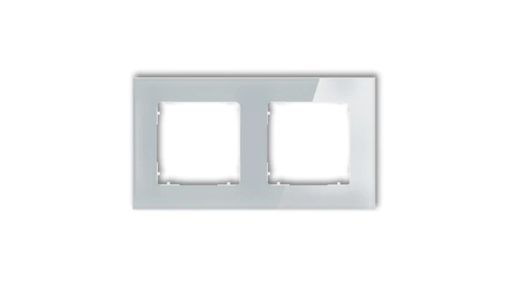 ICON Ramka uniwersalna podwójna kwadratowa - efekt szkła (ramka: szara spód: biały) 15-0-IRSK-2
