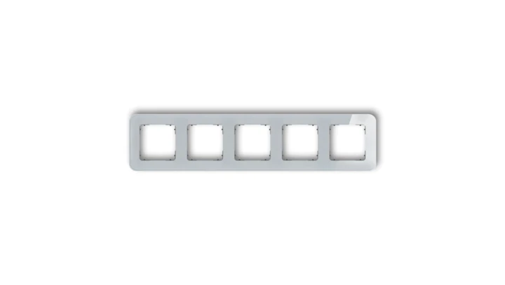 ICON Ramka uniwersalna pięciokrotna zaokrąglona - efekt szkła (ramka: szara spód: grafitowy mat) 15-28-IRSZ-5