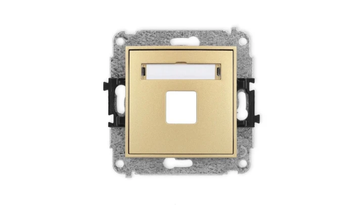 ICON Mechanizm gniazda multimedialnego pojednczego bez modułu (standard Keystone) złoty 29IGM-1P