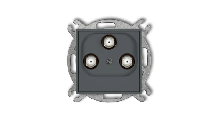 ICON Mechanizm gniazda multimedialnego 3F DATA (UPC) grafitowy mat 28IGMU