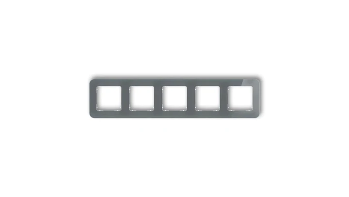 ICON Ramka uniwersalna pięciokrotna zaokrąglona - efekt szkła (ramka: grafitowa spód: biały) 28-0-IRSZ-5