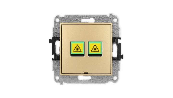 ICON Mechanizm gniazda światłowodowego/optycznego podwójnego, bez pola opisowego złoty 29IGOPBO-2