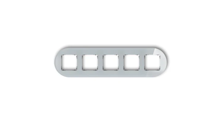 ICON Ramka uniwersalna pięciokrotna okrągła - efekt szkła (ramka: szara spód: czarny) 15-12-IRSO-5