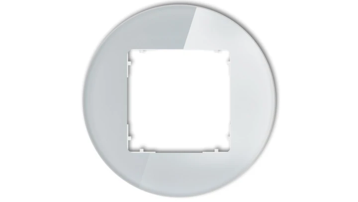 ICON Ramka uniwersalna pojedyncza okrągła - efekt szkła (ramka: szara spód: biały) 15-0-IRSO-1