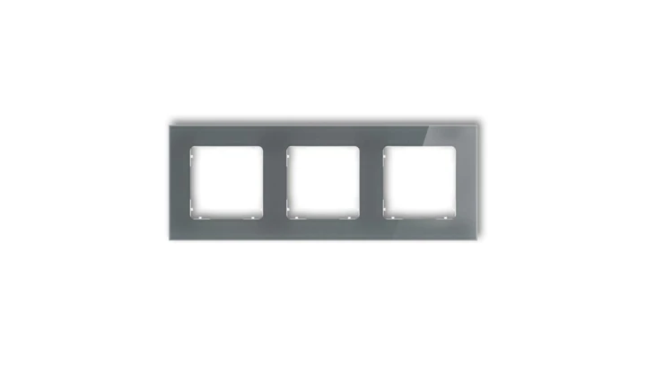 ICON Ramka uniwersalna potrójna kwadratowa - efekt szkła (ramka: grafitowa spód: biały) 28-0-IRSK-3