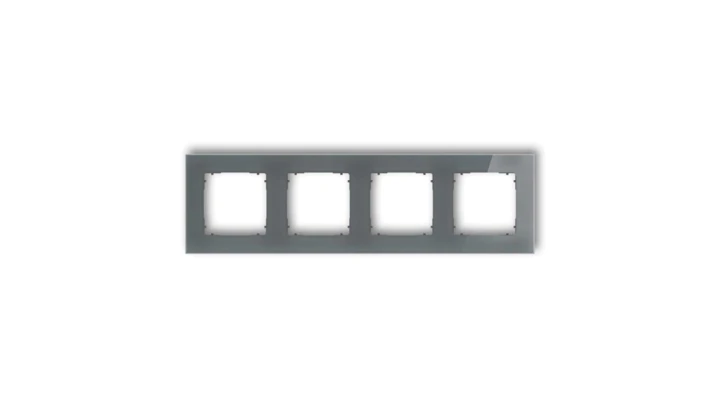 ICON Ramka uniwersalna poczwórna kwadratowa - efekt szkła (ramka: grafitowa spód: grafitowy mat) 28-28-IRSK-4