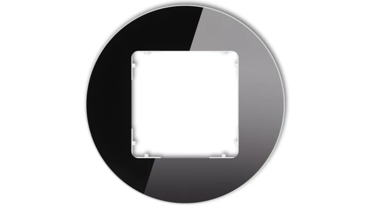 ICON Ramka uniwersalna pojedyncza okrągła - efekt szkła (ramka: czarna spód: biały) 12-0-IRSO-1