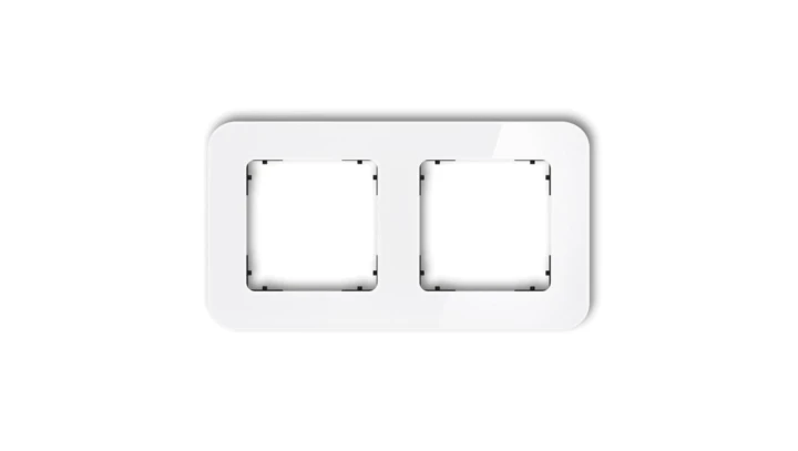 ICON Ramka uniwersalna podwójna zaokrąglona - efekt szkła (ramka: biała spód: czarny) 0-12-IRSZ-2