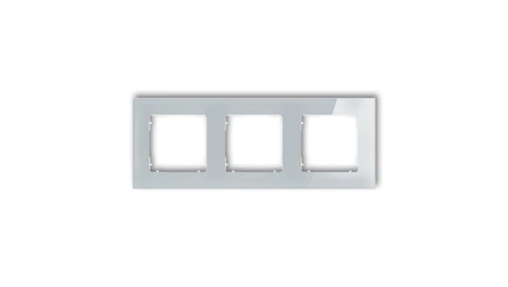 ICON Ramka uniwersalna potrójna kwadratowa - efekt szkła (ramka: szara spód: biały) 15-0-IRSK-3