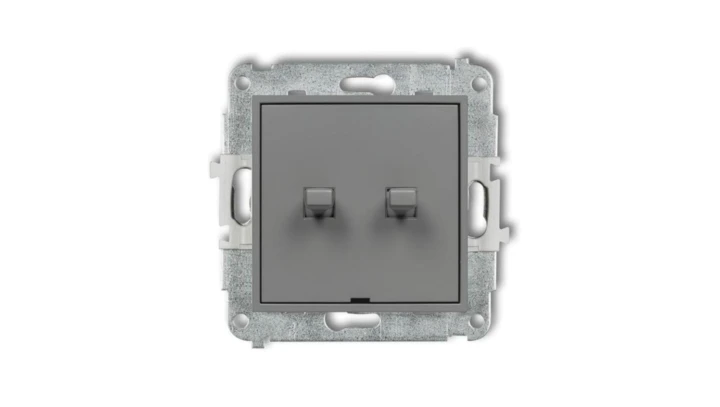 ICON Mechanizm łącznika jednobiegunowego ze schodowym styl amerykański (bez pikt., osobne zasilanie) szary mat 27IWPUS-10.21