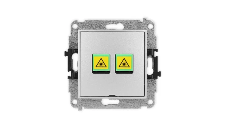ICON Mechanizm gniazda światłowodowego/optycznego podwójnego, bez pola opisowego srebrny metalik 7IGOPBO-2