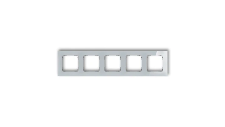 ICON Ramka uniwersalna pięciokrotna kwadratowa - efekt szkła (ramka: szara spód: grafitowy mat) 15-28-IRSK-5