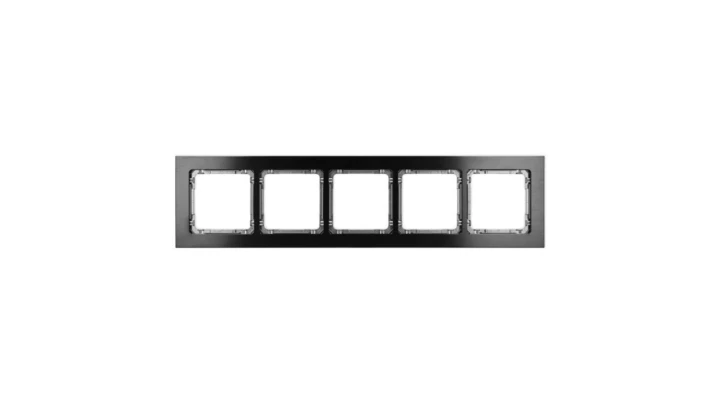 DECO Ramka uniwersalna pięciokrotna - aluminium szczotkowane (ramka: czarna spód: grafitowy) 12-11-DRA-5