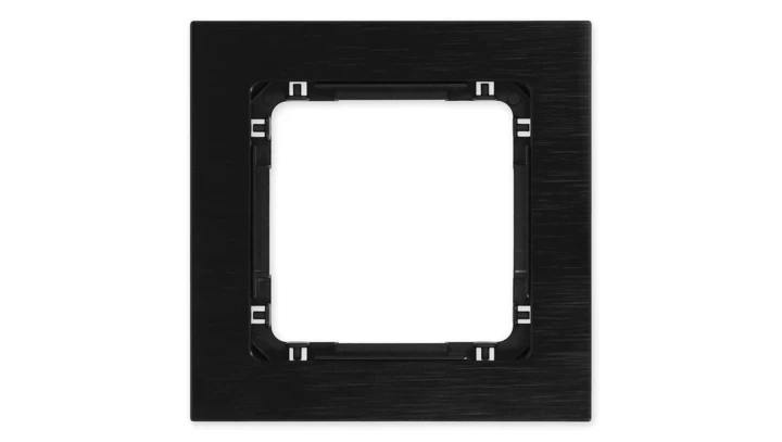 DECO Ramka uniwersalna pojedyncza - aluminium szczotkowane (ramka: czarna spód: czarny) 12-12-DRA-1