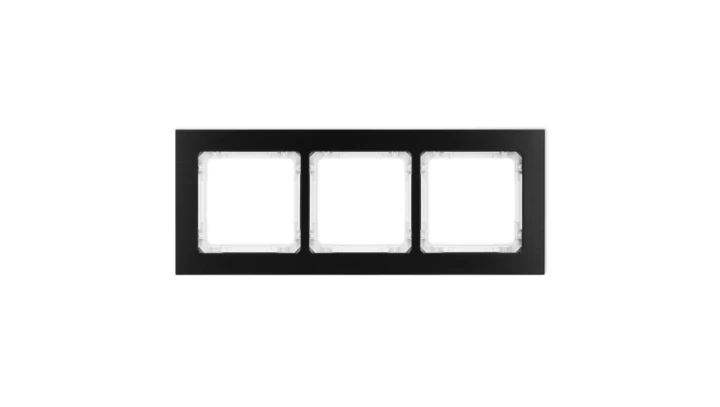 DECO Ramka uniwersalna potrójna - aluminium szczotkowane (ramka: czarna spód: biały) 12-0-DRA-3