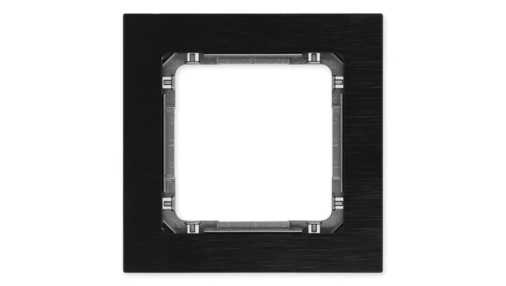 DECO Ramka uniwersalna pojedyncza - aluminium szczotkowane (ramka: czarna spód: grafitowy) 12-11-DRA-1