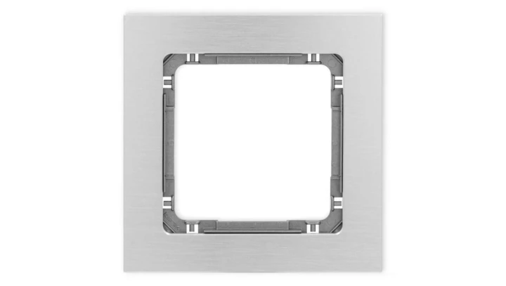 DECO Ramka uniwersalna pojedyncza - aluminium szczotkowane (ramka: srebrna spód: grafitowy) 7-11-DRA-1