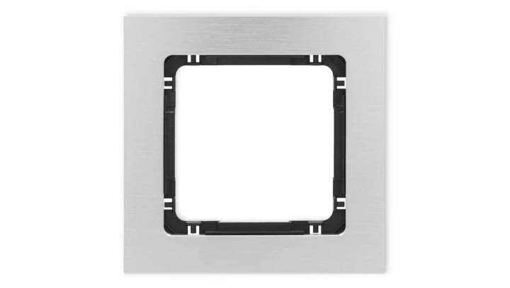 DECO Ramka uniwersalna pojedyncza - aluminium szczotkowane (ramka: srebrna spód: czarny) 7-12-DRA-1