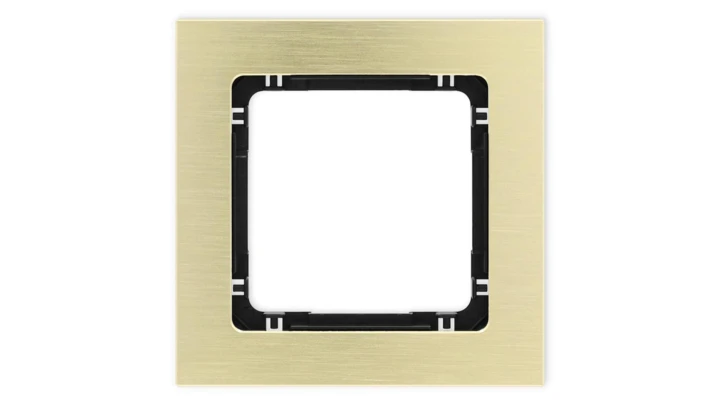 DECO Ramka uniwersalna pojedyncza - aluminium szczotkowane (ramka: kolor mosiężny spód: czarny) 8-12-DRA-1