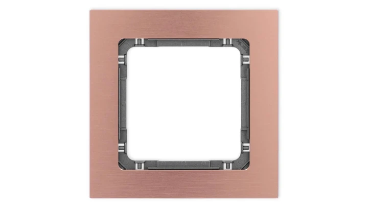 DECO Ramka uniwersalna pojedyncza - aluminium szczotkowane (ramka: kolor miedziany spód: grafitowy) 9-11-DRA-1