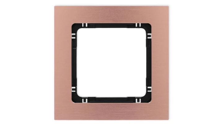 DECO Ramka uniwersalna pojedyncza - aluminium szczotkowane (ramka: kolor miedziany spód: czarny) 9-12-DRA-1