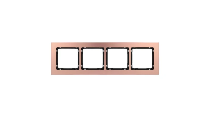 DECO Ramka uniwersalna poczwórna - aluminium szczotkowane (ramka: kolor miedziany spód: czarny) 9-12-DRA-4