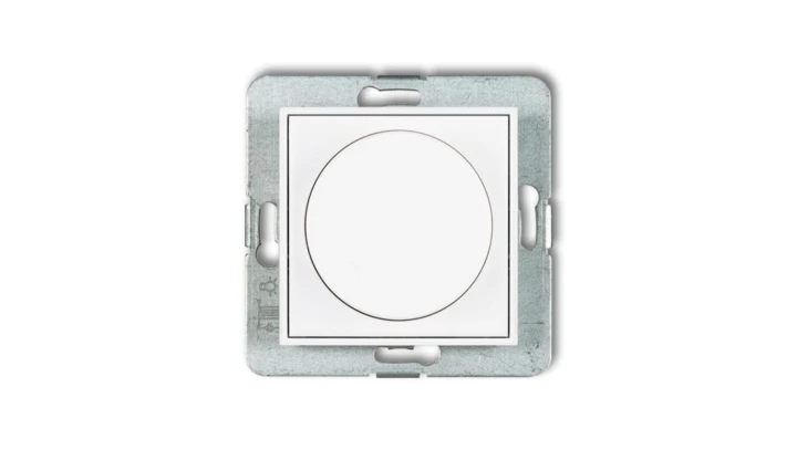 MINI Mechanizm elektronicznego regulatora oświetlenia przyciskowo-obrotowego biały mat 25MRO-1