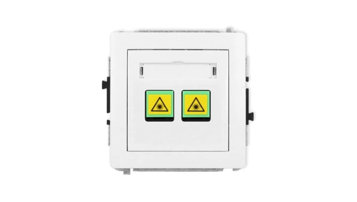 DECO Mechanizm gniazda światłowodowego/optycznego podwójnego, biały mat 25DGOP-2