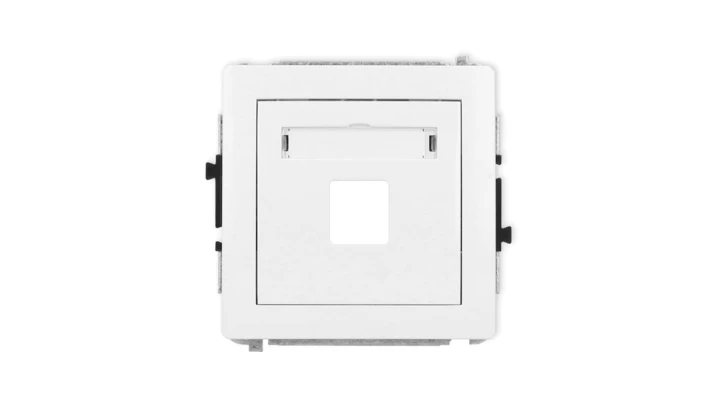 DECO Mechanizm gniazda multimedialnego pojedynczego bez modułu (standard Keystone), biały mat 25DGM-1P