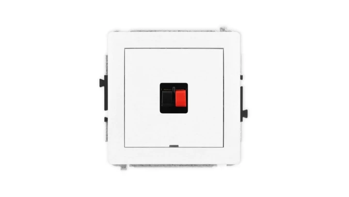 DECO Mechanizm gniazda głośnikowego pojedynczego, bez pola opisowego, biały mat 25DGGBO-1