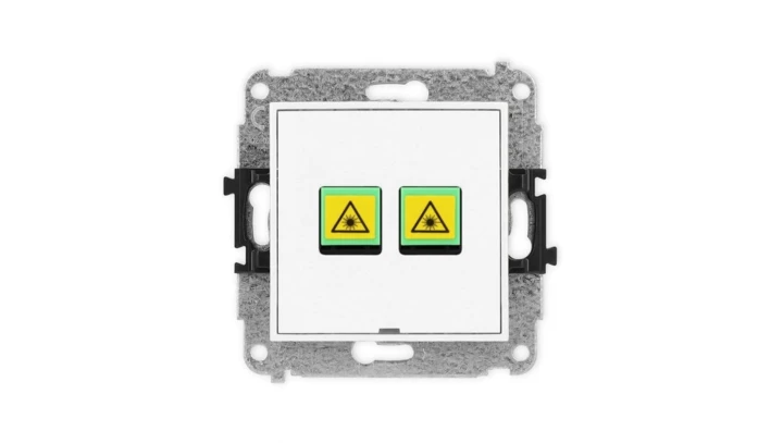 MINI Mechanizm gniazda światłowodowego/optycznego podwójnego, bez pola opisowego biały mat 25MGOPBO-2