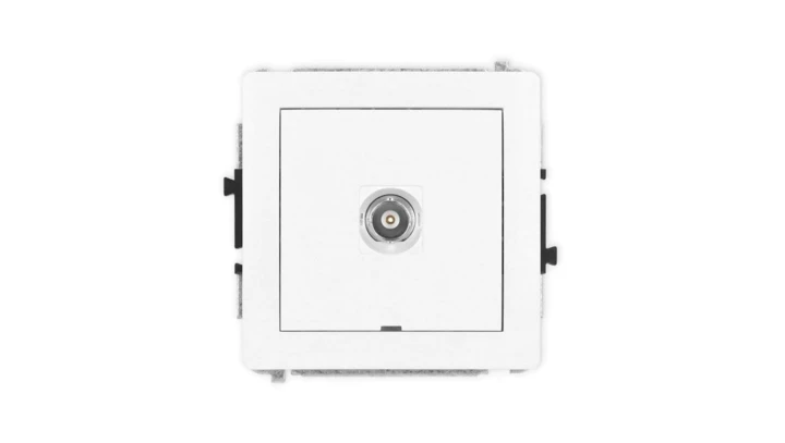 DECO Mechanizm gniazda pojedynczego BNC, bez pola opisowego, biały mat 25DGBNCBO-1