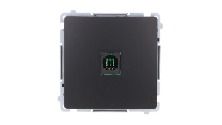 Simon Basic Gniazdo telefoniczne RJ11 uniwersalne pojedyncze (moduł). czarny BMTU.01/49