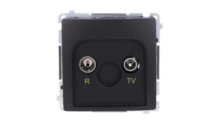 Simon Basic Gniazdo antenowe R-TV końcowe, separowane (moduł), 1x wejście: 5–862 MHz czarny BMZAR1/1.01/49