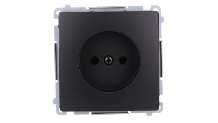 Simon Basic Gniazdo wtyczkowe bez uziemienia (moduł) 16A, 250V, zaciski śrubowe czarny BMG1.01/49