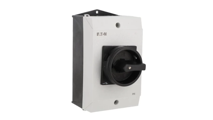 Rozłącznik 40A 3P w obudowie IP65 z blachą EMC czarna rączka z blokadą P1-40/I2H/MBS/SVB-SW 199919