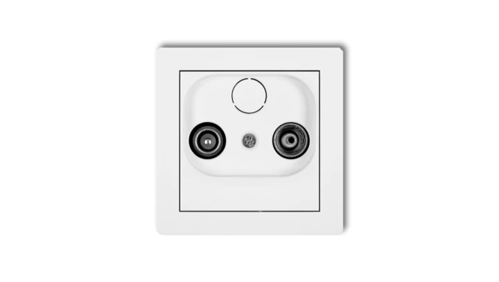 DECO Mechanizm gniazda abonenckiego RTV końcowego 2dB, biały mat 25DG2K