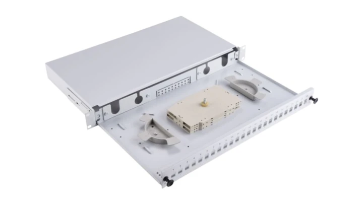 Przełącznica światłowodowa 24xSC simplex 19 1U z płytą czołową, wysuwalna FOP-1U-24SCS-S