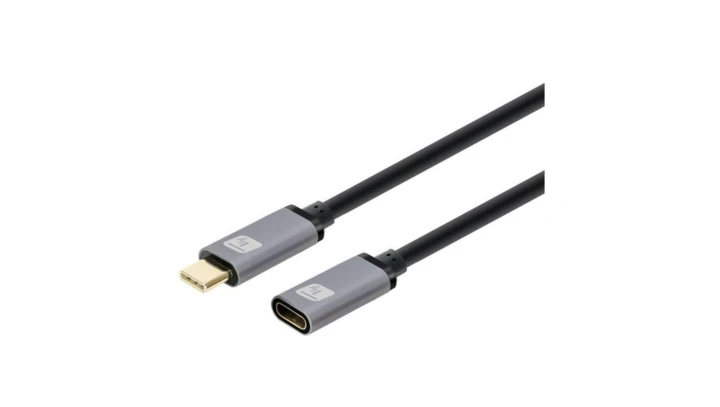 Przedłużacz USB-C 3.2 Gen2 M/F 100W 5A czarny ICOC MUSB322-CMF-010 /1m/