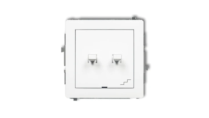 DECO Mechanizm łącznika podwójnego schodowego w stylu amerykańskim, biały mat 25DWPUS-33