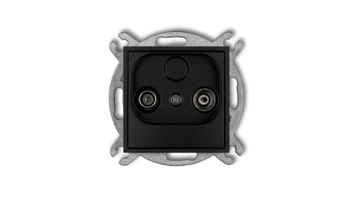 ICON Mechanizm gniazda abonenckiego RTV przelotowego 9dB czarny mat 12IG9P