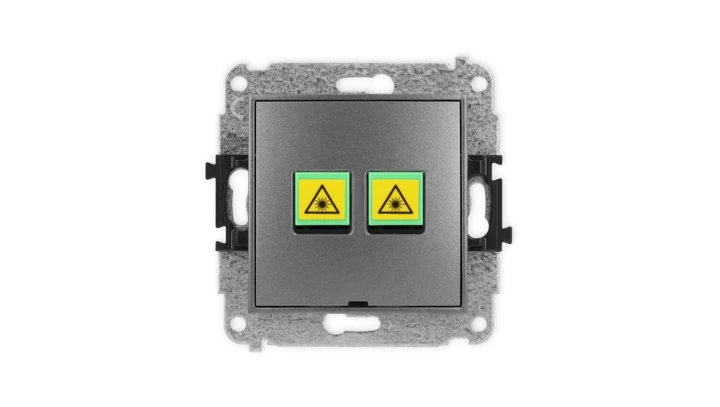 ICON Mechanizm gniazda światłowodowego/optycznego podwójnego, bez pola opisowego grafitowy 11IGOPBO-2