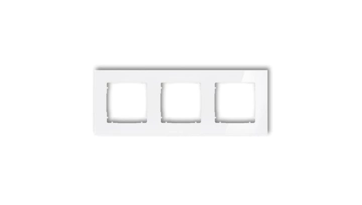 ICON Ramka uniwersalna potrójna kwadratowa - efekt szkła (ramka: biała spód: biały) 0-0-IRSK-3