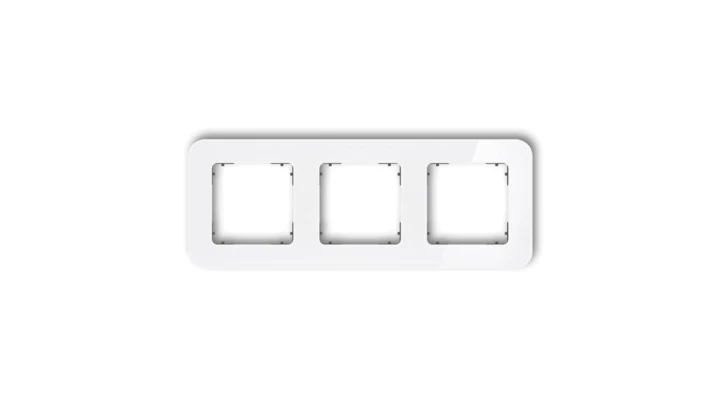 ICON Ramka uniwersalna potrójna zaokrąglona - efekt szkła (ramka: biała spód: grafitowy mat) 0-28-IRSZ-3