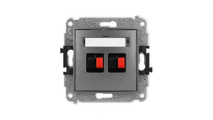 ICON Mechanizm gniazda głośnikowego podwójnego grafitowy 11IGG-2